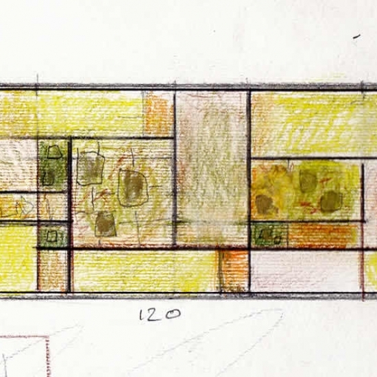 Panel with fused glass inserts