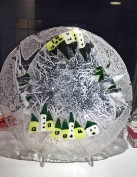 Plate Christmas White and Green