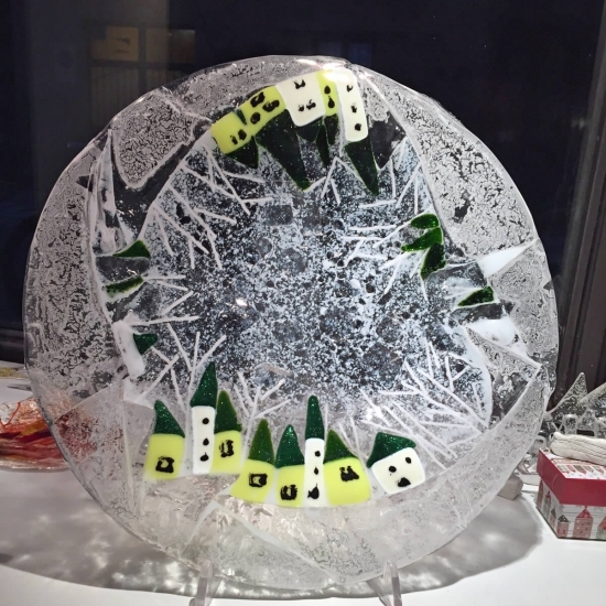 Plate Christmas White and Green