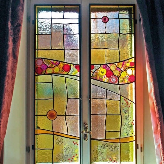 Fused glass window