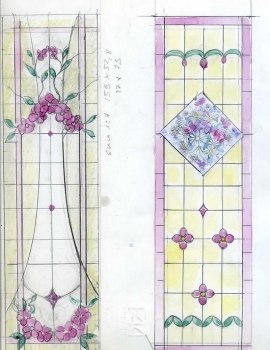Sketches, window with flower